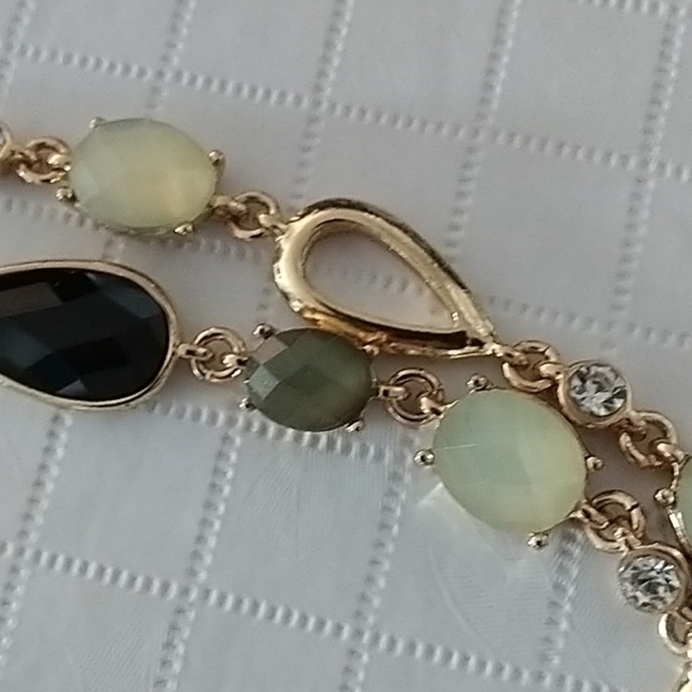 Anne Klein 42" Gold Tone & Gems Necklace - Picture 5 of 6
